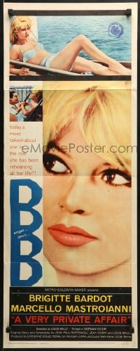 9z191 VERY PRIVATE AFFAIR insert 1962 Louis Malle's Vie Privee, c/u of sexy Brigitte Bardot!