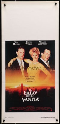 9z223 BONFIRE OF THE VANITIES Italian locandina 1991 Hanks, Willis & Melanie Griffith over New York!