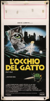 9z232 CAT'S EYE Italian locandina 1985 Stephen King, art of wacky little monster by Enzo Sciotti!