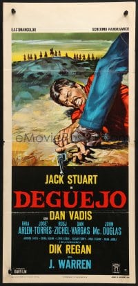 9z247 DEGUEJO Italian locandina 1966 great spaghetti western art of Jack Stuart with gun on ground!
