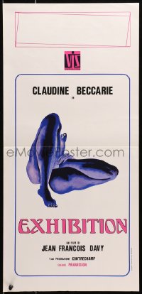 9z263 EXHIBITION Italian locandina 1976 Claudine Beccarie, super sexy legs artwork!