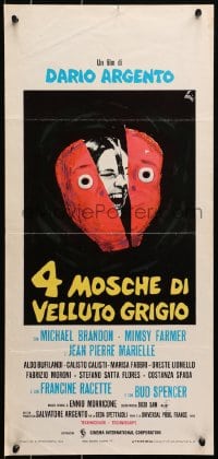 9z273 FOUR FLIES ON GREY VELVET Italian locandina 1971 Dario Argento's 4 Mosche di Velluto Grigio