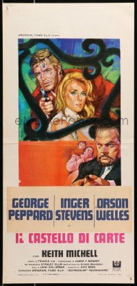 9z293 HOUSE OF CARDS Italian locandina 1969 George Peppard, Orson Welles, Inger Stevens, Rome Italy!