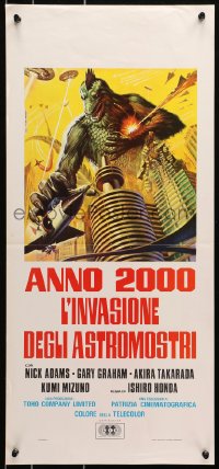 9z299 INVASION OF ASTRO-MONSTER Italian locandina R1977 Zanca art of monster breathing fire!