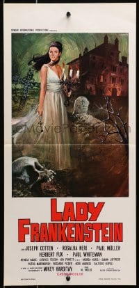 9z305 LADY FRANKENSTEIN Italian locandina 1971 great horror art of girl in graveyard by Luca Crovato!