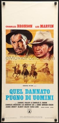 9z316 MEANEST MEN IN THE WEST Italian locandina 1978 cool art of Charles Bronson & Lee Marvin with guns!