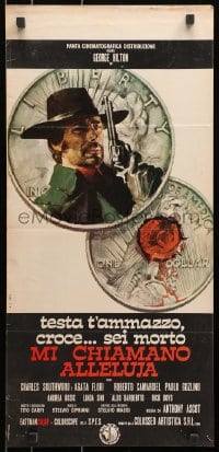 9z373 THEY CALL ME HALLELUJAH Italian locandina 1971 George Hilton, cool spaghetti western artwork!