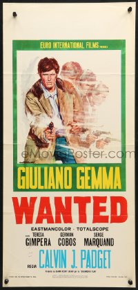 9z390 WANTED Italian locandina 1967 cool spaghetti western artwork of Giuliano Gemma!