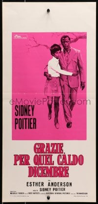9z391 WARM DECEMBER Italian locandina 1973 art of Sidney Poitier w/arm around Ester Anderson!