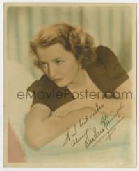 1a005 BARBARA STANWYCK color deluxe 8x10 still 1930s beautiful portrait with facsimile signature!