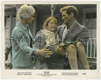 1a007 BIRDS color 8x10.25 still 1963 Rod Taylor carries Veronica Cartwright as Tippi Hedren watches!