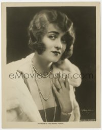 1a201 CONSTANCE BENNETT 8x10.25 still 1920s portrait in fur & pearls at the start of her career!