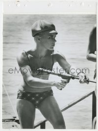 1a224 DEADLIER THAN THE MALE 8x11 still 1967 c/u of sexy Elke Sommer in bikini with harpoon gun!