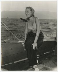 1a909 TYPHOON candid 7.75x9.5 still 1940 Dorothy Lamour taking a Catalina cruise while on location!