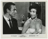 1a254 DR. NO 8.25x10 still 1962 Sean Connery as James Bond stares at Zena Marshall wearing towel!