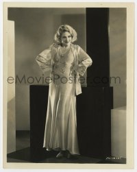 1a272 EDWINA BOOTH 8x10.25 still 1930s the MGM star modeling evening pajamas of satin & lace!