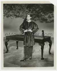 1a331 FUNNY GIRL candid 8.25x10 still 1969 Barbra Streisand modeling period costume from the movie!