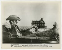 1a342 GIANT 8.25x10 still R1963 classic image of James Dean sitting in car in front of Reata!