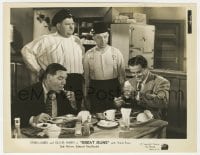 1a371 GREAT GUNS 8x10.25 still 1941 Stan Laurel & Oliver Hardy stare at guys eating breakfast!