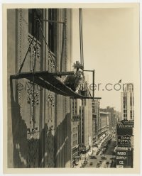 1a760 FEET FIRST 8x10 still 1930 Harold Lloyd hanging over busy New York City street!