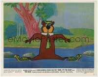 1a021 HEY THERE IT'S YOGI BEAR color 8x10 still #6 1964 he's doing the splits over water!