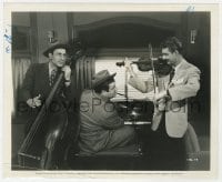 1a403 HIT THE ICE 8.25x10 still 1948 Bud Abbott & Lou Costello playing music with Johnny Long!