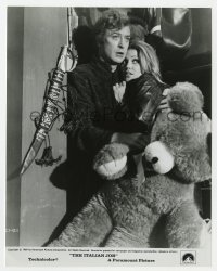 1a445 ITALIAN JOB 7.75x9.75 still 1969 Michael Caine & Margaret Blye holding giant teddy bear!