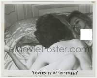 1a553 LOVERS BY APPOINTMENT 8x10 still 1970 naked Donny Lee, Linda Boyce & Uta Erickson in bed!