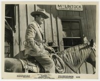 1a589 McLINTOCK 8x10 still 1963 close up of big John Wayne smiling on horseback!