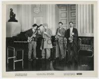 1a607 MONKEY BUSINESS 8.25x10 still R1949 all 4 Marx Brothers playing different sized saxophones!