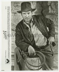 1a703 RAIDERS OF THE LOST ARK 8.25x9.75 still 1981 best portrait of Harrison Ford standing w/whip!