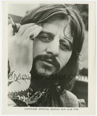 1a735 RINGO STARR 8.25x10 still 1970 official Beatles fan club portrait smoking with beard!
