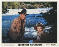 1a045 ROOSTER COGBURN 8x10 mini LC #1 1975 John Wayne & Katharine Hepburn on raft in river!