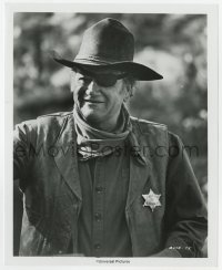 1a752 ROOSTER COGBURN 8x10 still 1975 great close up of John Wayne wearing eyepatch & badge!