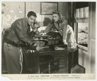 1a758 SABOTEUR 7.75x9.5 still 1942 Alfred Hitchcock, Priscilla Lane with Bob Cummings on phone!