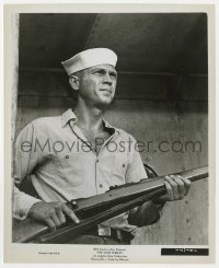1a767 SAND PEBBLES 8.25x10 still 1967 great close up of sailor Steve McQueen holding rifle!