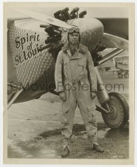 1a826 SPIRIT OF ST. LOUIS 8.25x10 still 1957 James Stewart as Charles Lindbergh by his airplane!