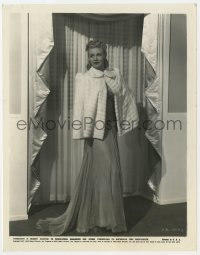 1a828 STAGE DOOR 8x10.25 still 1937 Ginger Rogers in white ermine cape & gown of Nile green!