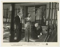 1a859 TALES OF MANHATTAN 7.75x10 still 1942 Rita Hayworth, Charles Boyer & Thomas Mitchell w/ gun!