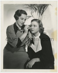 1a884 THREE LIVE GHOSTS candid 8x10.25 still 1936 Cecilia Parker with head of women's makeup dept!