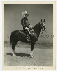 1a891 TOM MIX 8x10.25 still 1920s wonderful portrait of the cowboy star on his horse Tony Jr.!