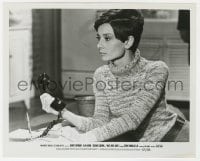 1a946 WAIT UNTIL DARK 8x10 still 1967 c/u of worried blind Audrey Hepburn with telephone!