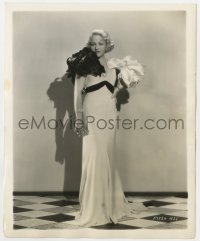 1a985 WYNNE GIBSON deluxe 8x10 still 1930s full-length portrait in wild gown with giant shoulders!