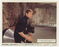 1a028 LIVE & LET DIE color English FOH LC 1973 Roger Moore as James Bond driven toward shark pool!