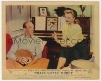 1a050 THREE LITTLE WORDS color English FOH LC 1950 Vera-Ellen smiles at Fred Astaire on couch!