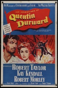 1b052 ADVENTURES OF QUENTIN DURWARD 1sh 1955 English hero Robert Taylor & pretty Kay Kendall!