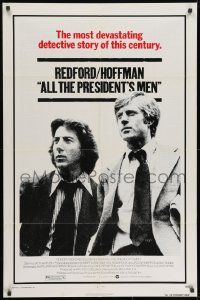 1b063 ALL THE PRESIDENT'S MEN 1sh 1976 Dustin Hoffman & Robert Redford as Woodward & Bernstein!