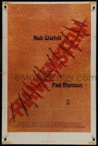 1b072 ANDY WARHOL'S FRANKENSTEIN 2D 1sh 1974 Paul Morrissey, great image of title in stitches