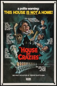 1b087 ASYLUM 1sh R1980 Peter Cushing, Britt Ekland, horror, House of Crazies!