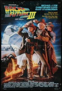 1b095 BACK TO THE FUTURE III DS 1sh 1990 Michael J. Fox, Chris Lloyd, Drew Struzan art!